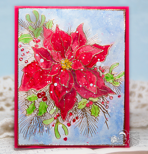 480x500 Psycho Moms Scrapbooks Simple Poinsettia Watercolor Turotorial - Watercolor Poinsettia Card