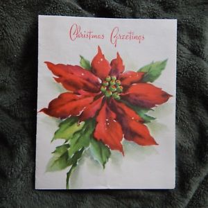 300x300 Vintage Christmas Card Pollyanna Line 2 5x324 Watercolor Deep Red - Watercolor Poinsettia Card