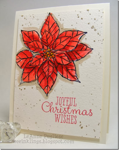 408x512 Wee Inklings Watercolor Poinsettia - Watercolor Poinsettia Card