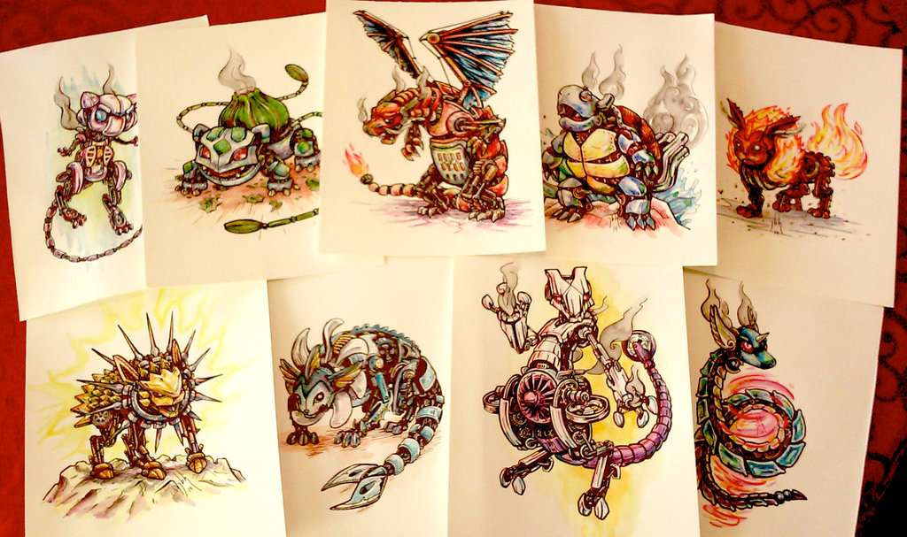 1024x607 Steampunk Pokemon Watercolor Paintings For Sale! By Jbrenthill On - Watercolor Pokemon
