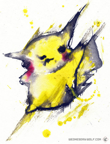 458x600 Pokemon Watercolour 07 Mygaming - Watercolor Pokemon