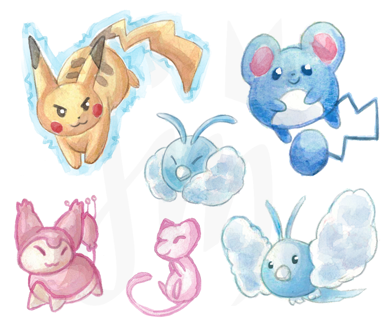 801x662 Fanart] Watercolor Pokemon By Floramisa - Watercolor Pokemon