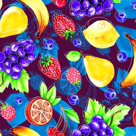470x470 Pop Art Watercolor Fruits Wallpaper - Watercolor Pop Art
