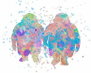 300x240 Watercolor Pop Art Print Tweedle Dee Amp Dum Alice In Wonderland - Watercolor Pop Art