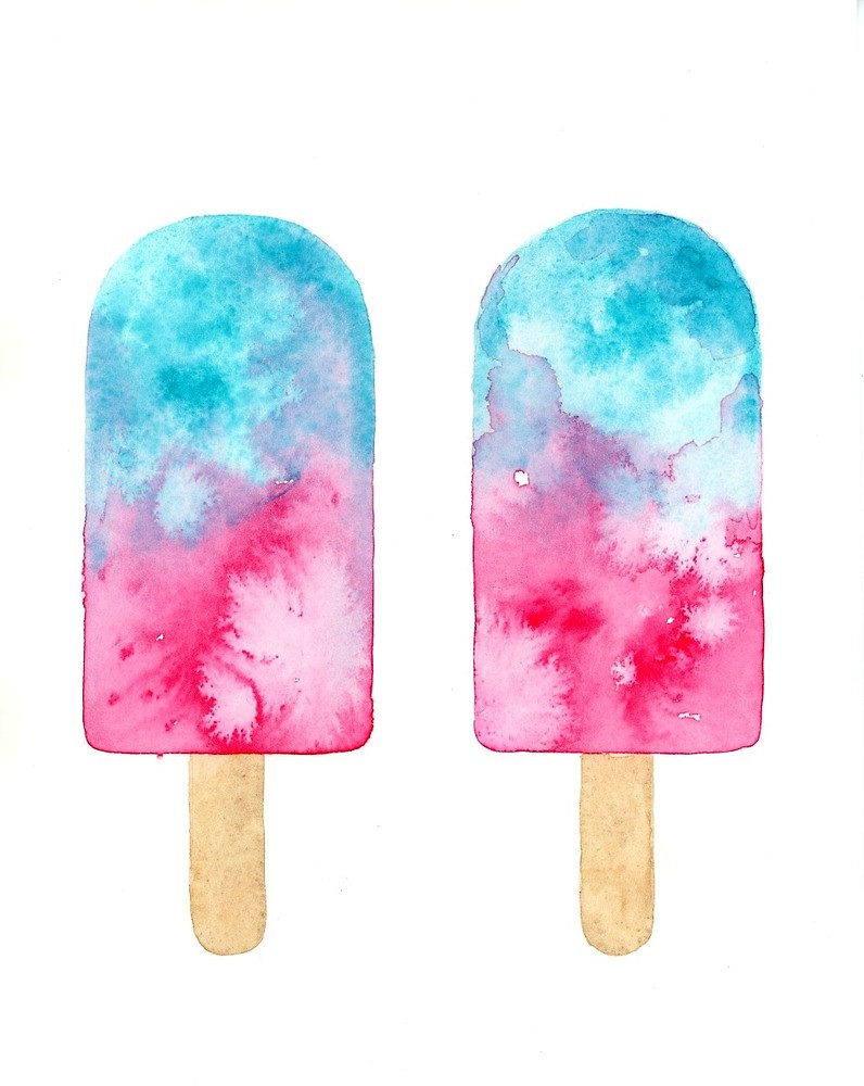 796x1000 Popsicle Watercolor Painting By Joczech Redbubble - Watercolor Popsicle