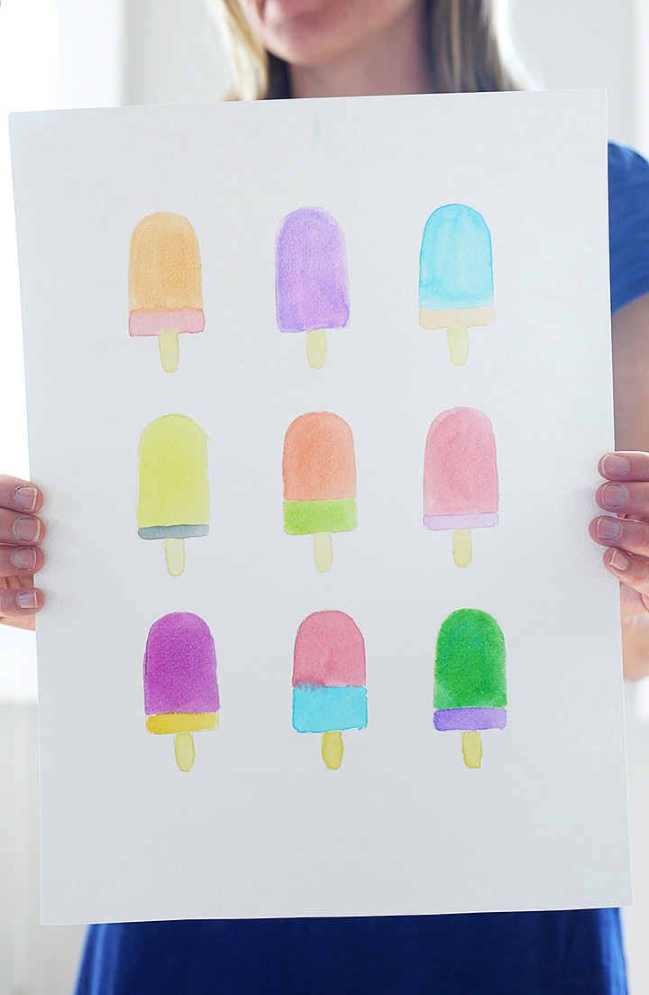 720x1103 Alice And Loisdiy Watercolor Popsicle Art Print - Watercolor Popsicle