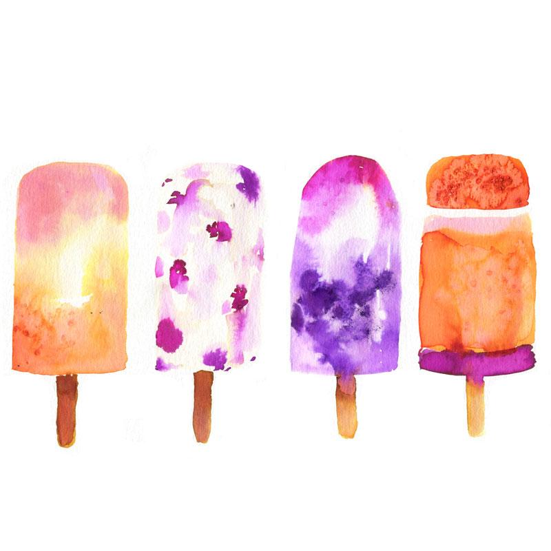 800x800 Summer Popsicle Watercolor Project Paint Kit - Watercolor Popsicle