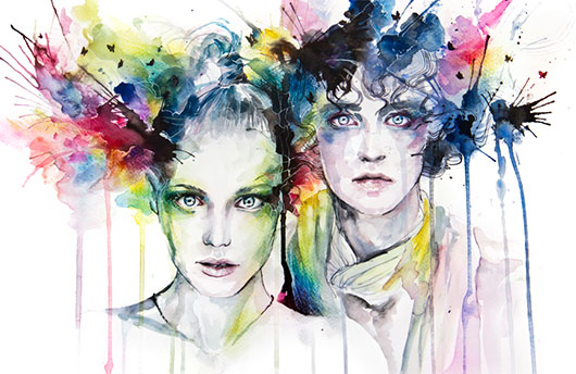 530x344 Runny Paints Modern Watercolor Portraits The Jotform Blog - Watercolor Portrait