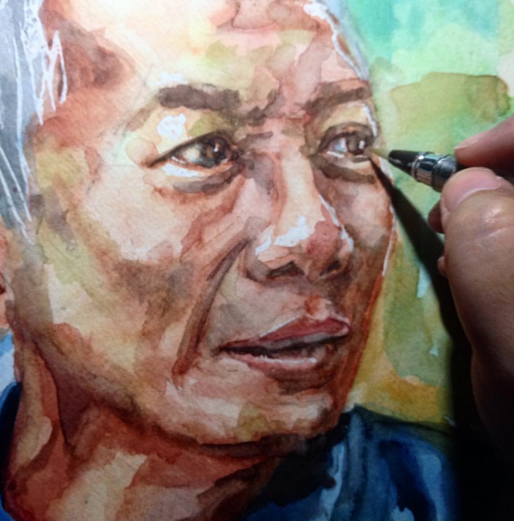 1796x1818 Watercolor Portrait 78 Of 100 Fr. Benny Tuazon 365 Moments - Watercolor Portrait