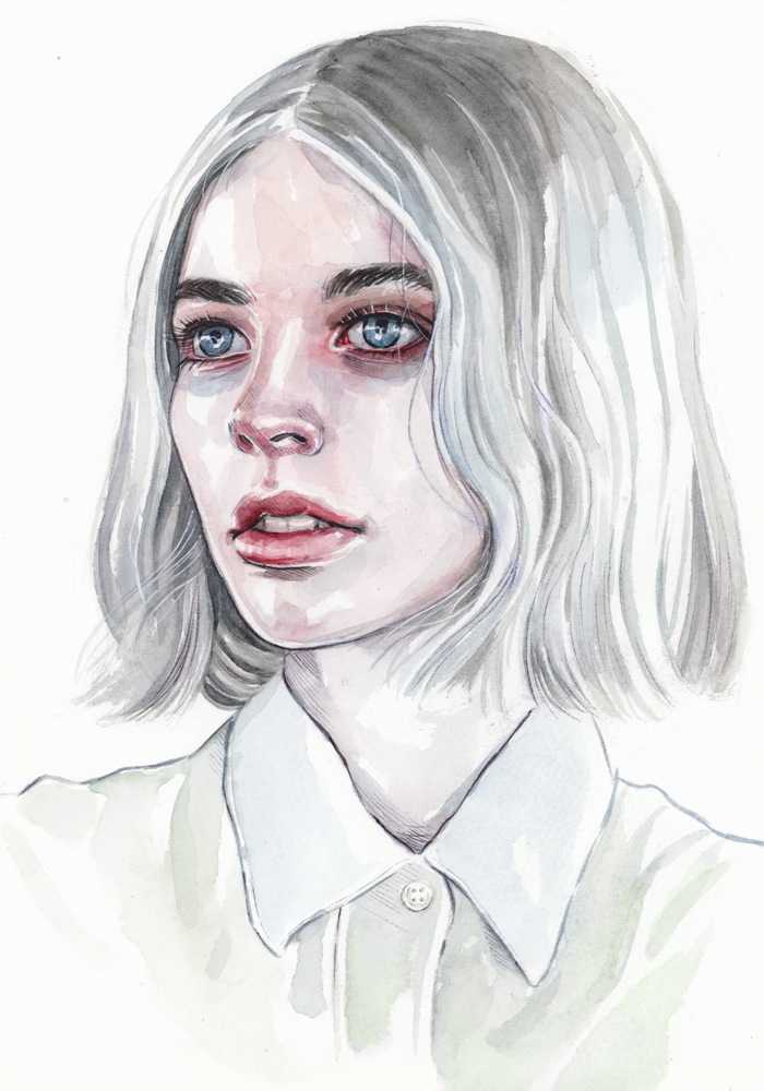 700x1000 Watercolor Portrait By Tomasz Mro - Watercolor Portrait