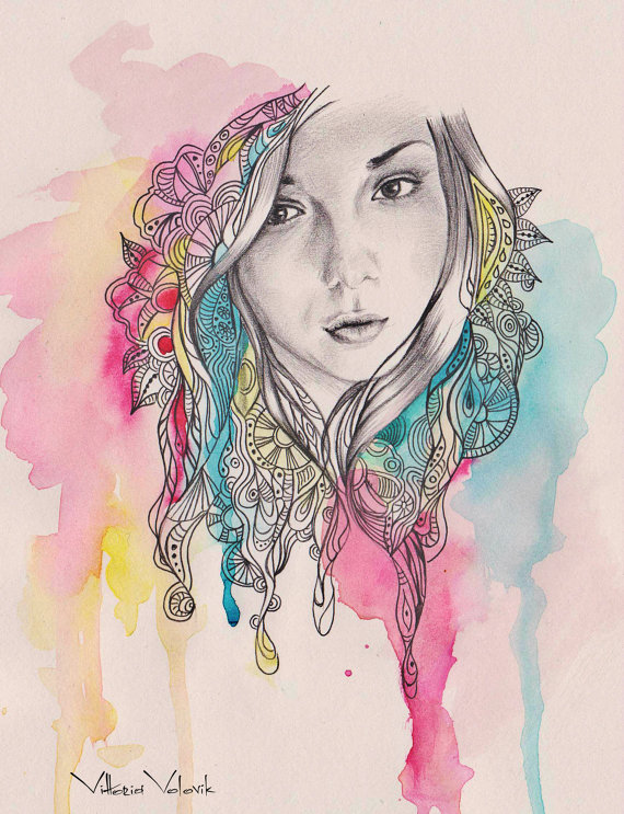 570x743 Pictures Watercolor Portraits Backgrounds, - Watercolor Portrait Backgrounds