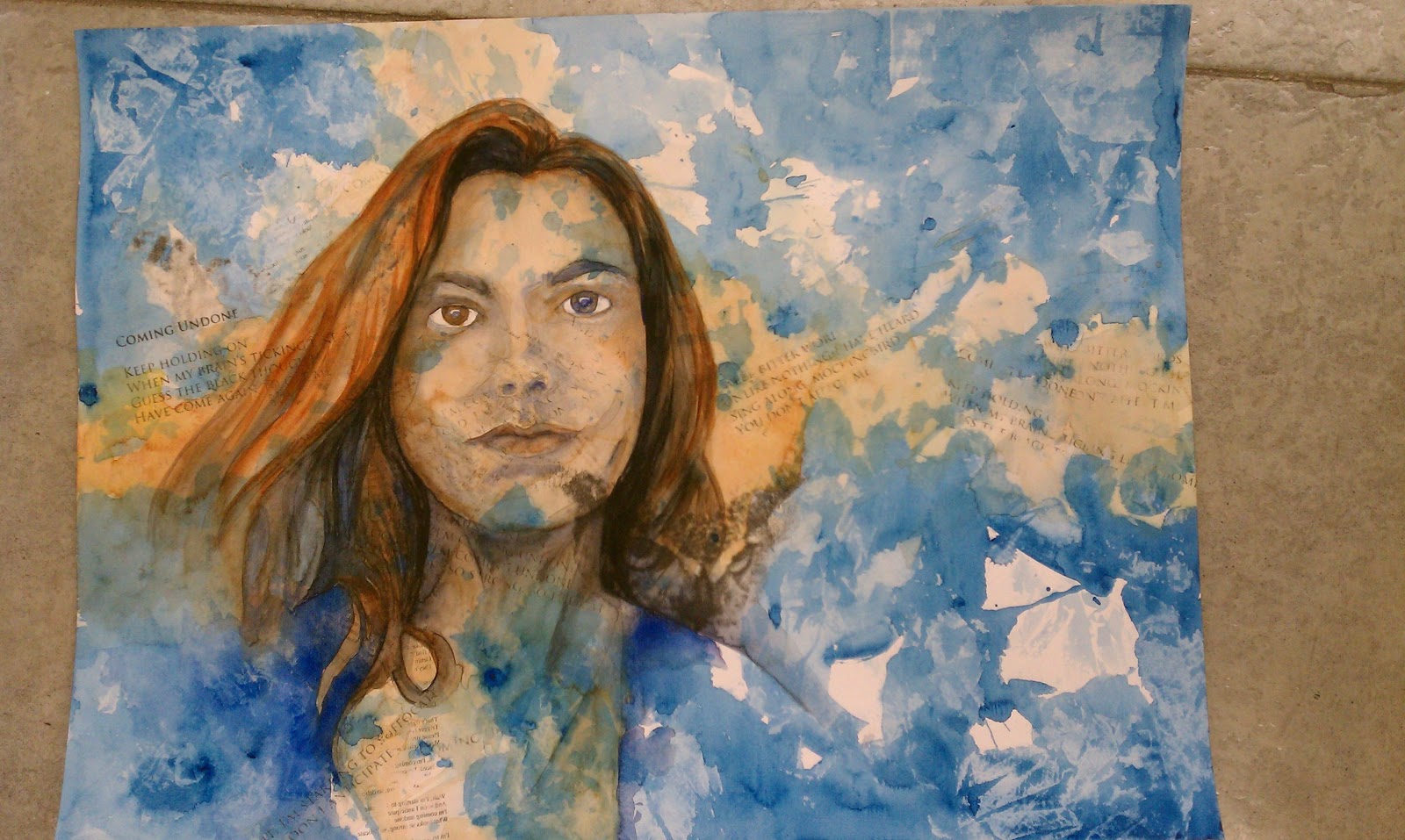 1600x957 Suzanne I Am Self Portrait With Textured Background - Watercolor Portrait Backgrounds
