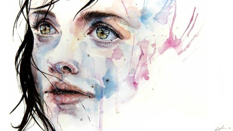 748x421 Watercolor, Painting, Artwork Wallpapers Hd Desktop And Mobile - Watercolor Portrait Backgrounds