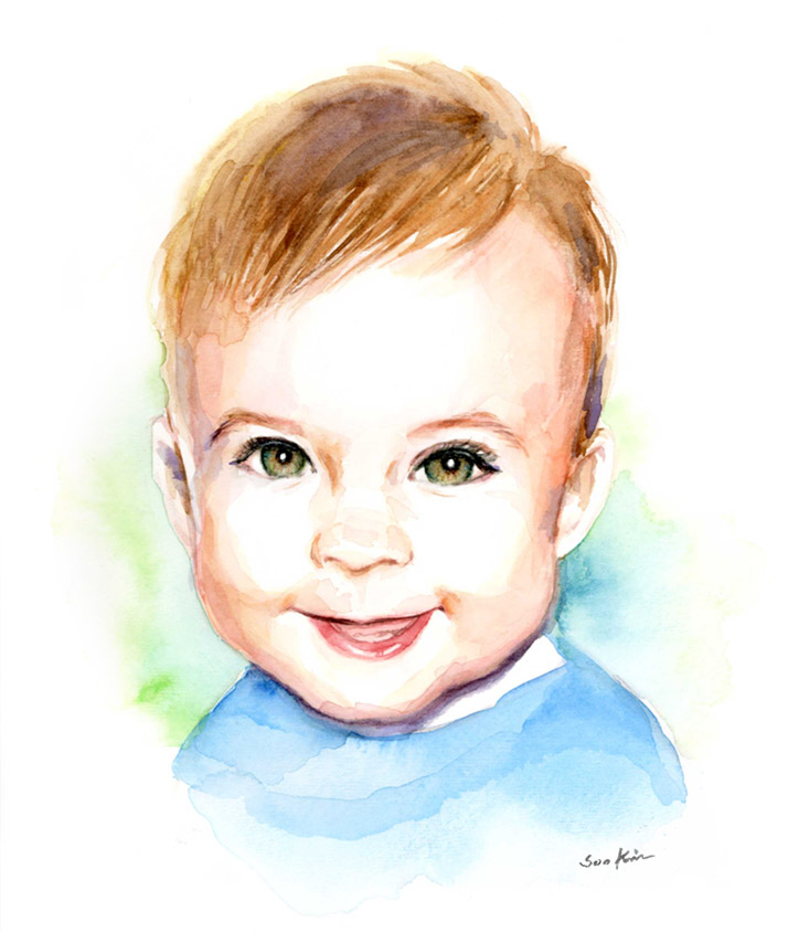 724x845 Soo Kim - Watercolor Portrait Images
