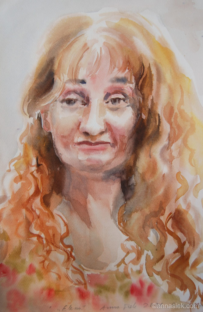 666x1024 Watercolor Portrait Anna Siek Printmaking And Painting - Watercolor Portrait Images
