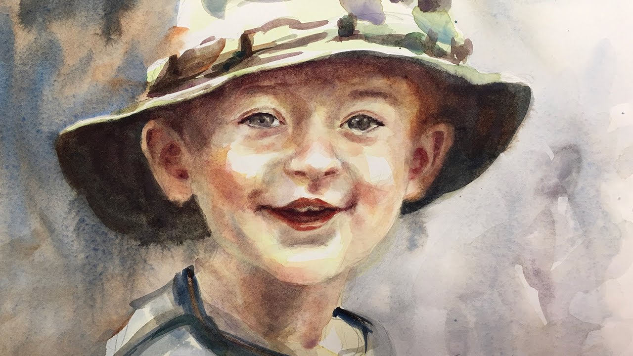 1280x720 Watercolor Portrait Tutorial, Boy 4k - Watercolor Portrait Techniques