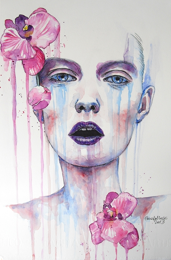600x912 Surrealistic Watercolor Portraits On Behance - Watercolor Portraits From Photos