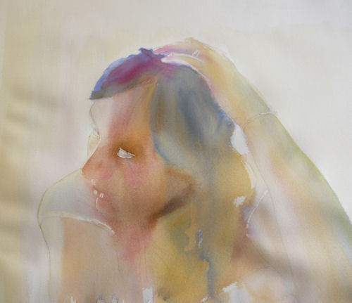 500x431 Watercolor Portrait Painting Tutorial By Sandrine Pelissier - Watercolor Portraits From Photos