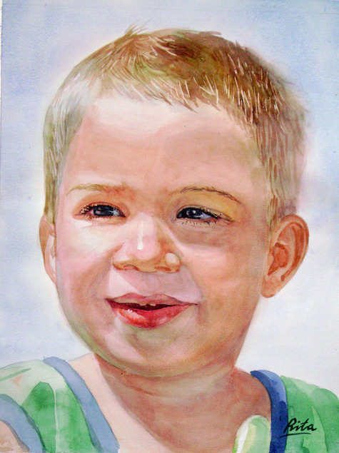475x635 Watercolor Child Portraits Child Paintings In Watercolor - Watercolor Portraits Of Children