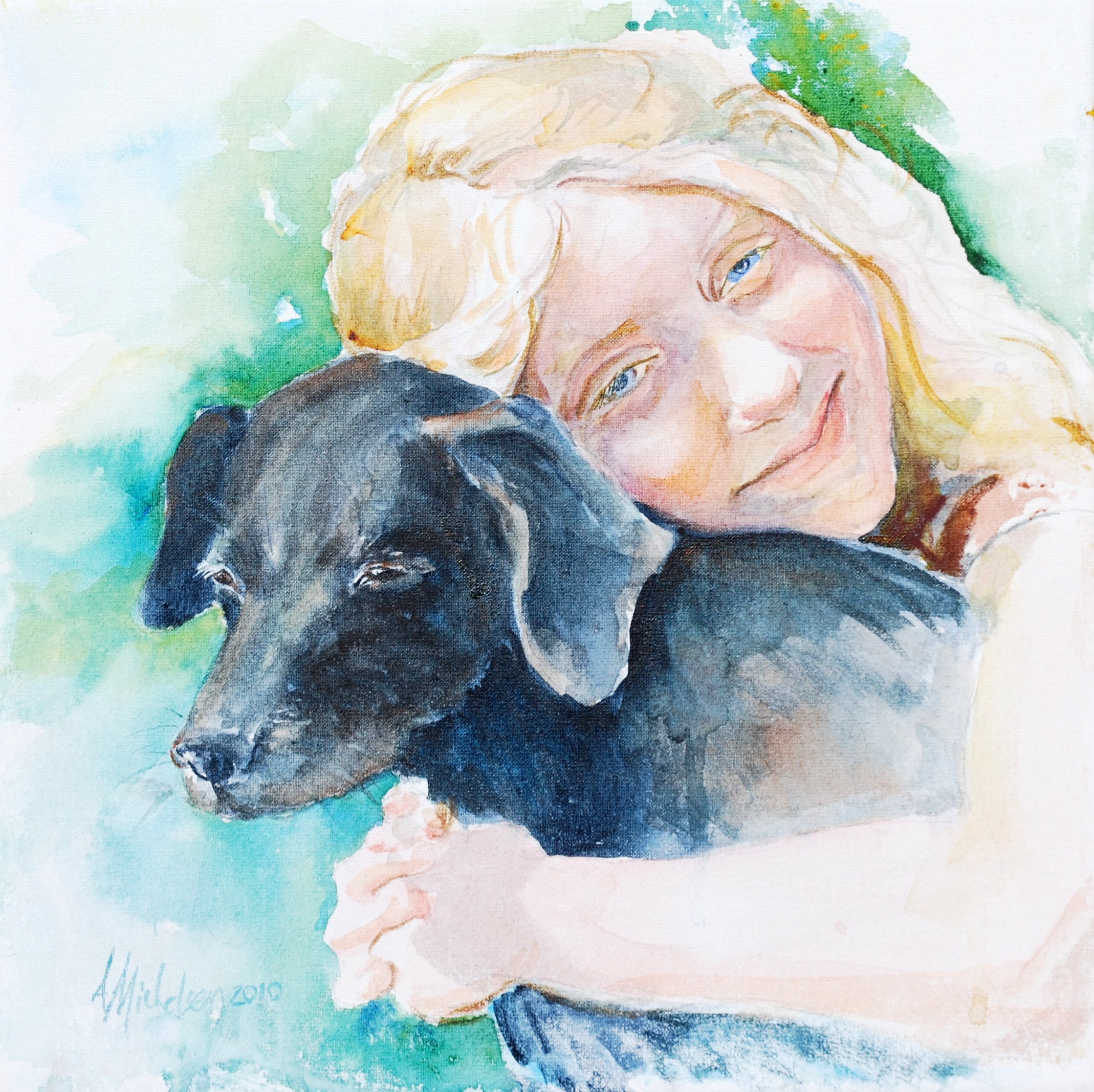 2238x2233 Watercolor Portrait Clara And Pavlov - Watercolor Portraits Of Children