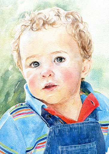 364x510 Child Watercolour Portrait - Watercolor Portraits Of Children
