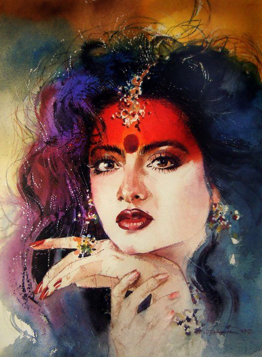 528x720 Watercolor Paintings By Samir Mondal On Behance Watercolour - Watercolor Portraits Of Women