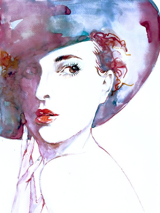 550x733 Woman Watercolor Paintings - Watercolor Portraits Of Women