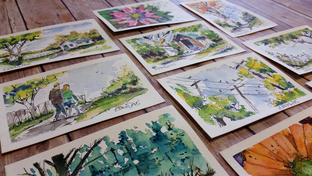 1024x576 Erik Davis - Watercolor Postcards