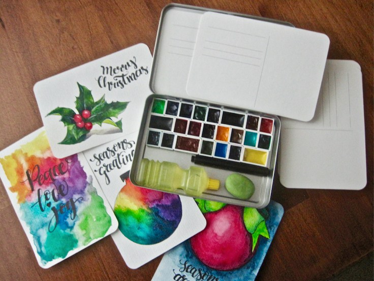 736x553 ~ How To Diy Your Postcard Tin - Watercolor Postcards