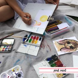 250x250 Pink Easel Watercolor Postcards In San Diego, Ca - Watercolor Postcards Trailer