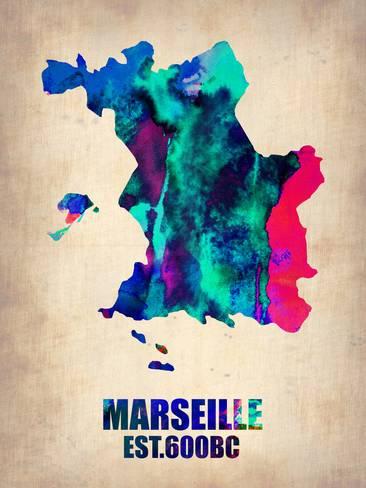 366x488 Marseille Watercolor Poster Plastic Sign By Naxart - Watercolor Poster