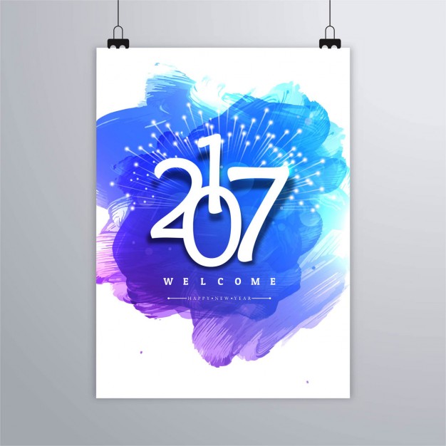 626x626 Watercolor Poster Of 2017 Vector Free Download - Watercolor Poster