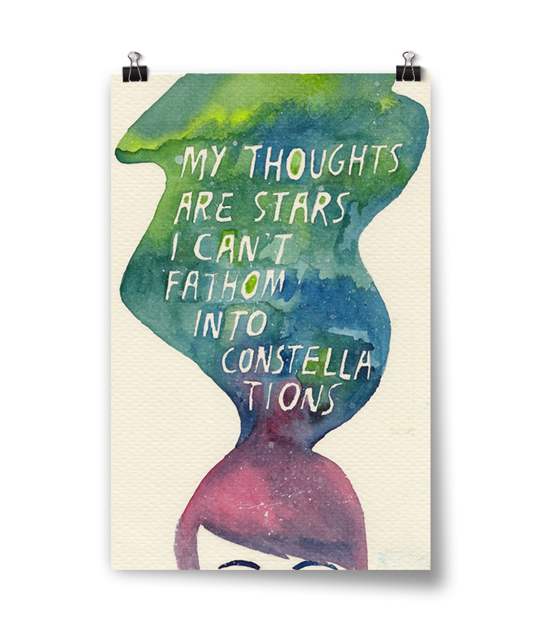 1060x1260 My Thoughts Are Stars Watercolor Poster Dftba - Watercolor Poster Design