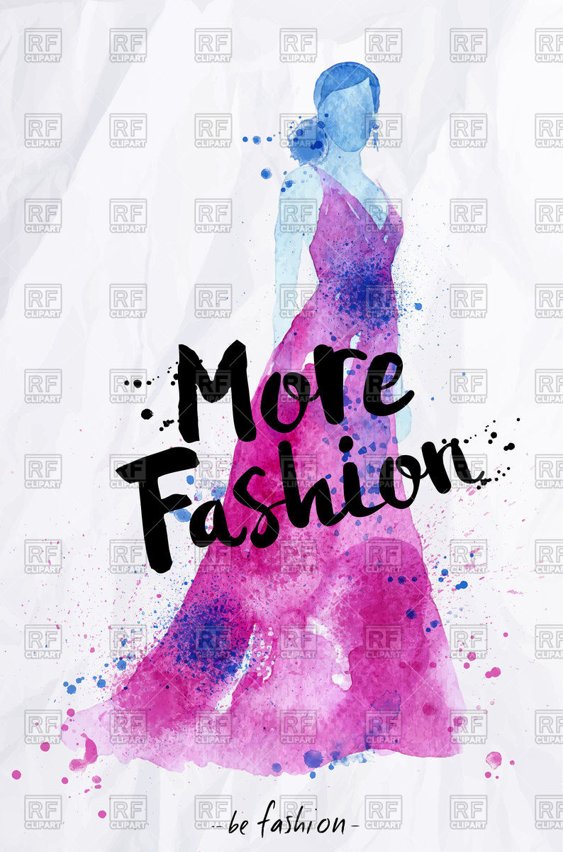 794x1200 Watercolor Poster With Beautiful Woman In Pink Dress, More Fashion - Watercolor Poster Design