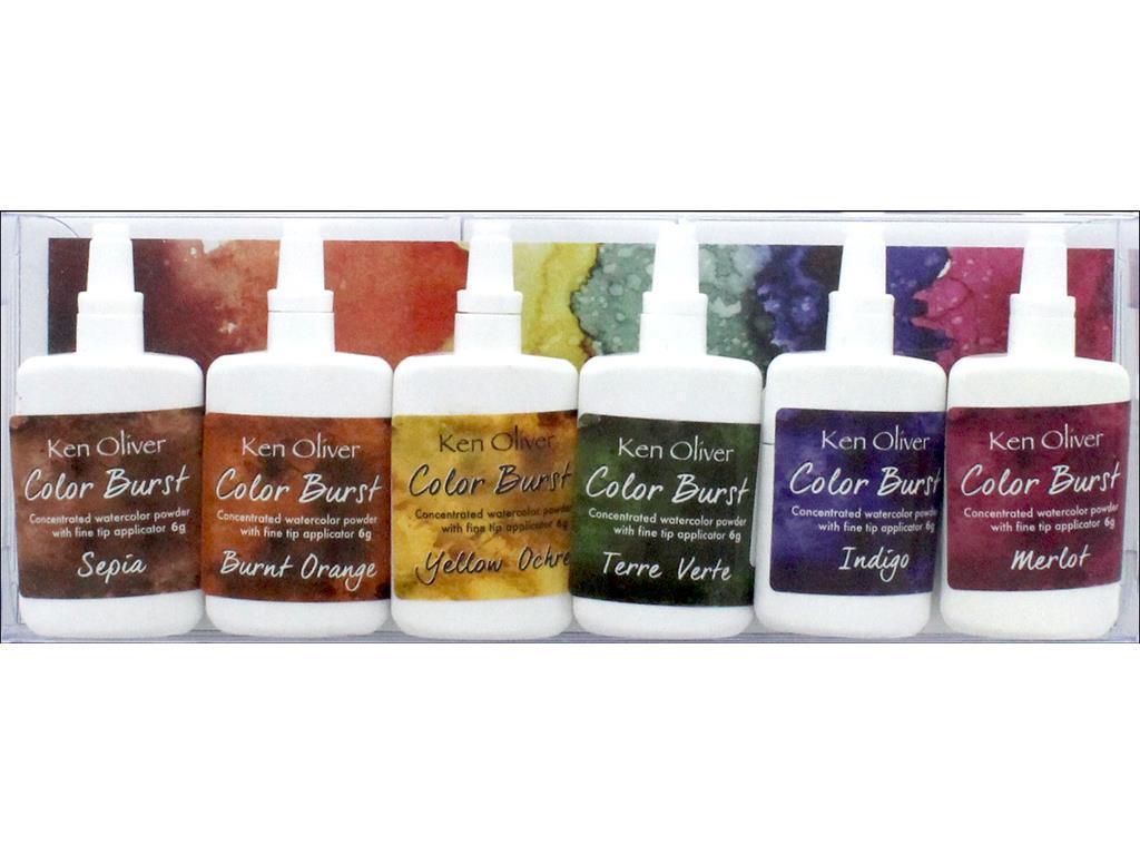 1024x768 Ken Oliver Color Burst Watercolor Pigment Powder Set 6 Earth Tones - Watercolor Powder