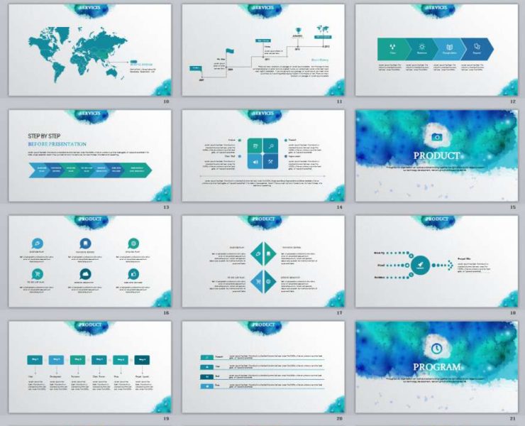 740x600 Watercolor The Highest Quality Powerpoint Templates And Keynote - Watercolor Powerpoint Template
