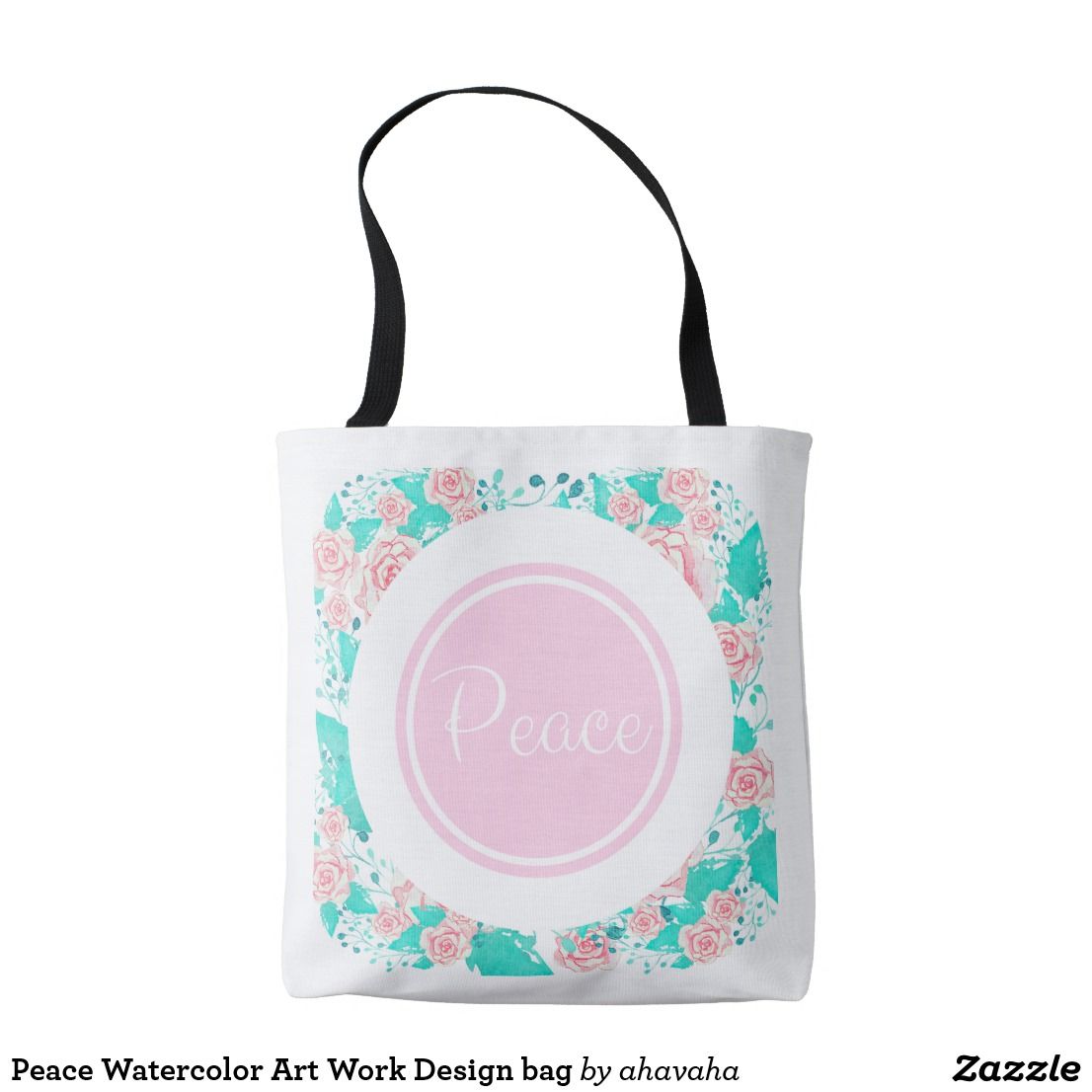 1106x1106 Peace Watercolor Art Work Design Bag Peace, Christian, Pink - Watercolor Presents