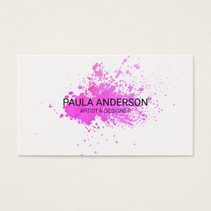 422x422 Watercolor Splat Business Card - Watercolor Presents