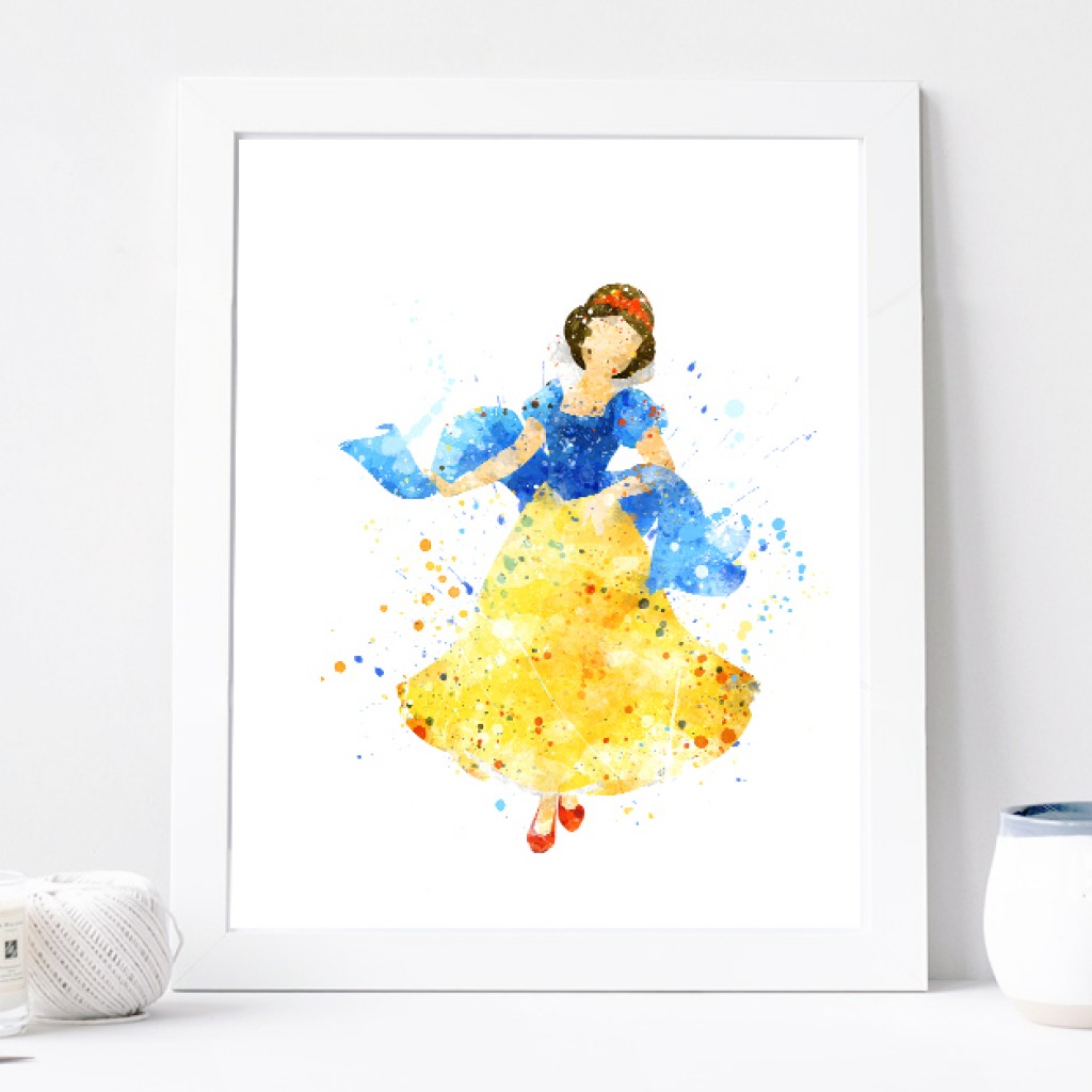 1024x1024 Snow White Print - Watercolor Princess