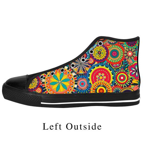 500x500 Cheap High Top Sneaker With Bright Watercolor Print And Black - Watercolor Print Shoes