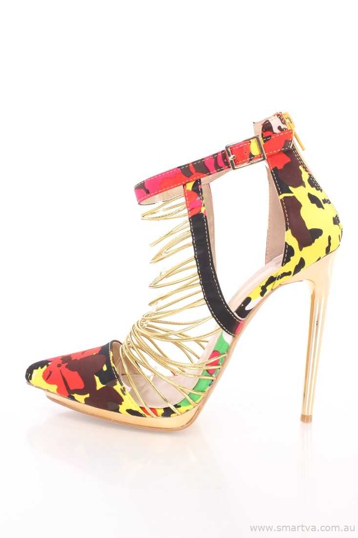 733x1100 Dirt Cheap Womens Shoes Print Yellow Watercolor Booties Strappy - Watercolor Print Shoes