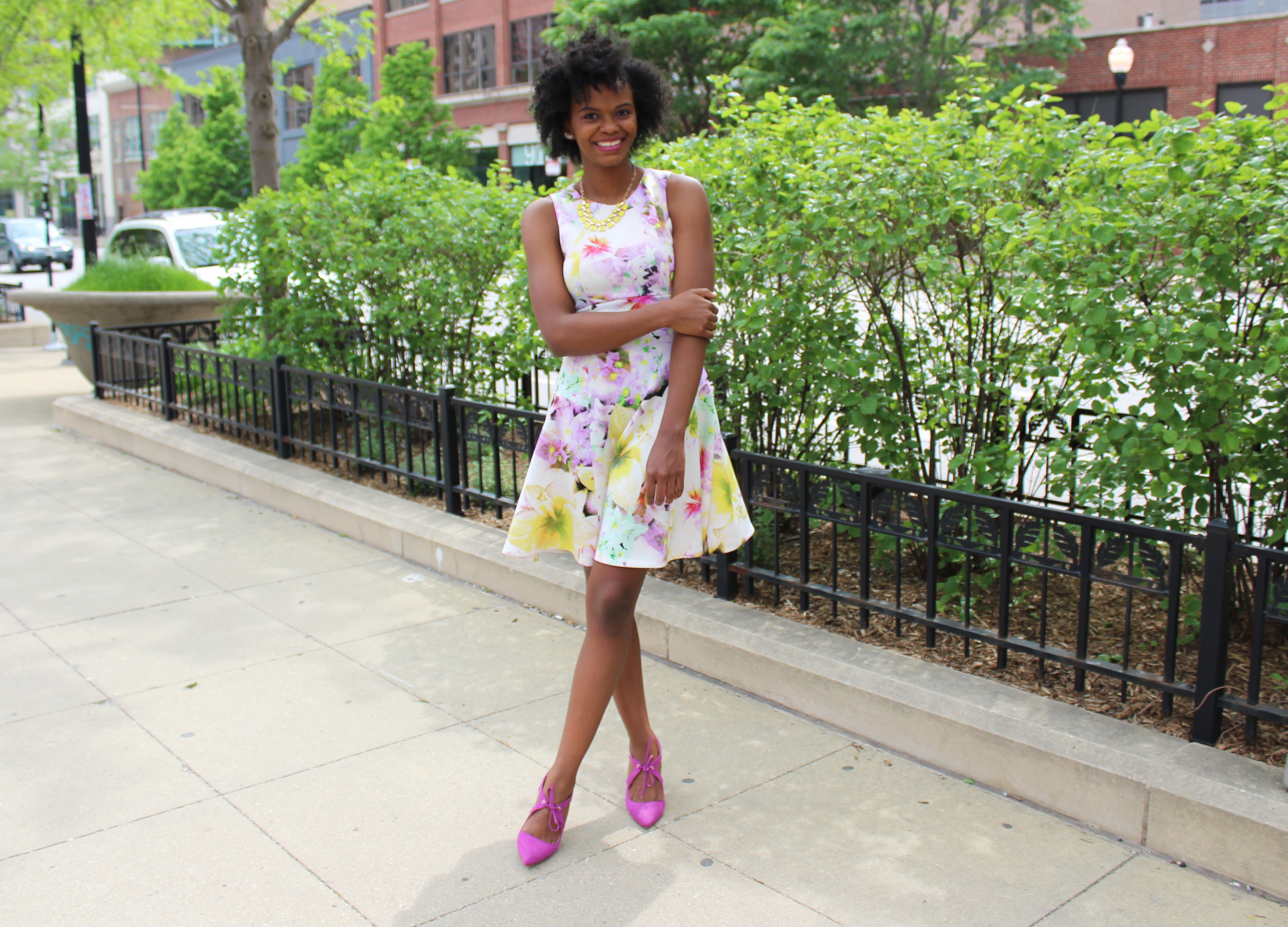 4338x3122 Watercolor Print Dress Full Look With Shoes - Watercolor Print Shoes