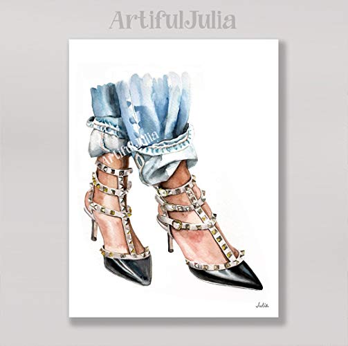 503x500 Valentino Shoes Print Of Watercolor Painting, (No - Watercolor Print Shoes