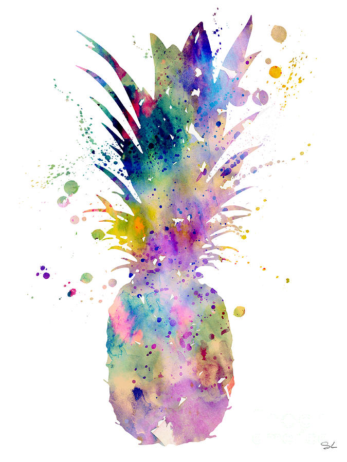 675x900 Pineapple Painting By Watercolor Girl - Watercolor Prints