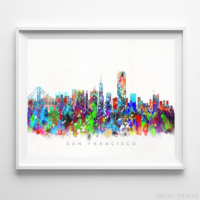 699x699 San Francisco California Skyline Watercolor Print - Watercolor Prints