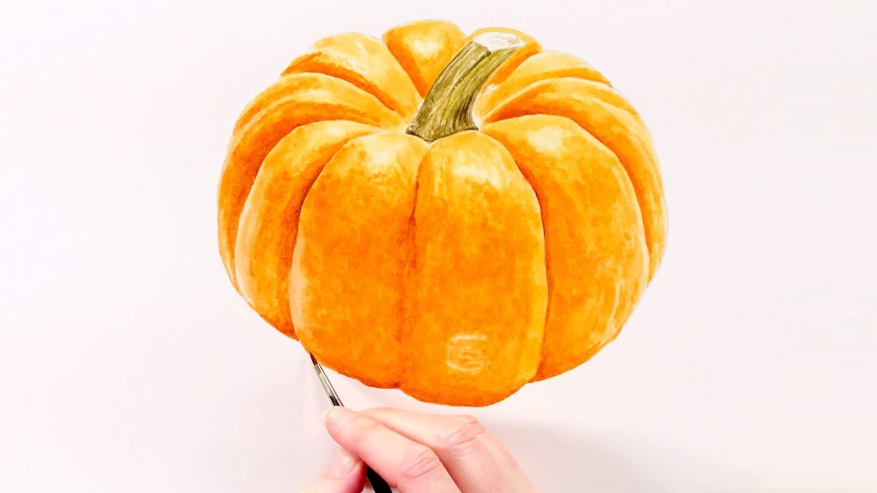 1280x720 How To Paint A Realistic Pumpkin In Watercolour With Anna Mason - Watercolor Pumpkin