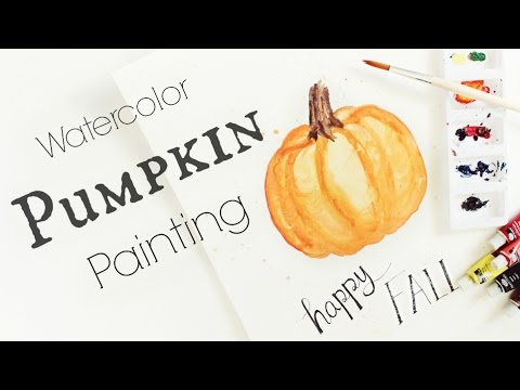 480x360 Pumpkin Watercolor Painting Watercolor Tutorial Speed - Watercolor Pumpkin