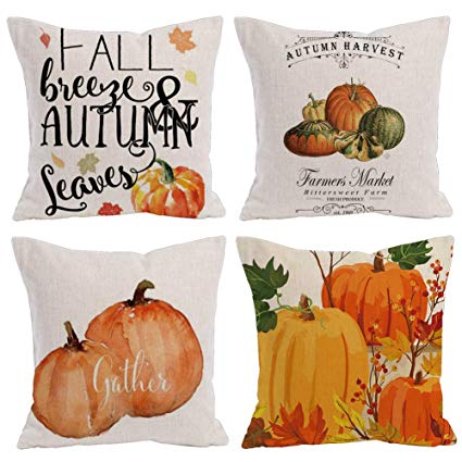 425x425 Kacopol Watercolor Pumpkin Throw Pillow Covers Cotton - Watercolor Pumpkin