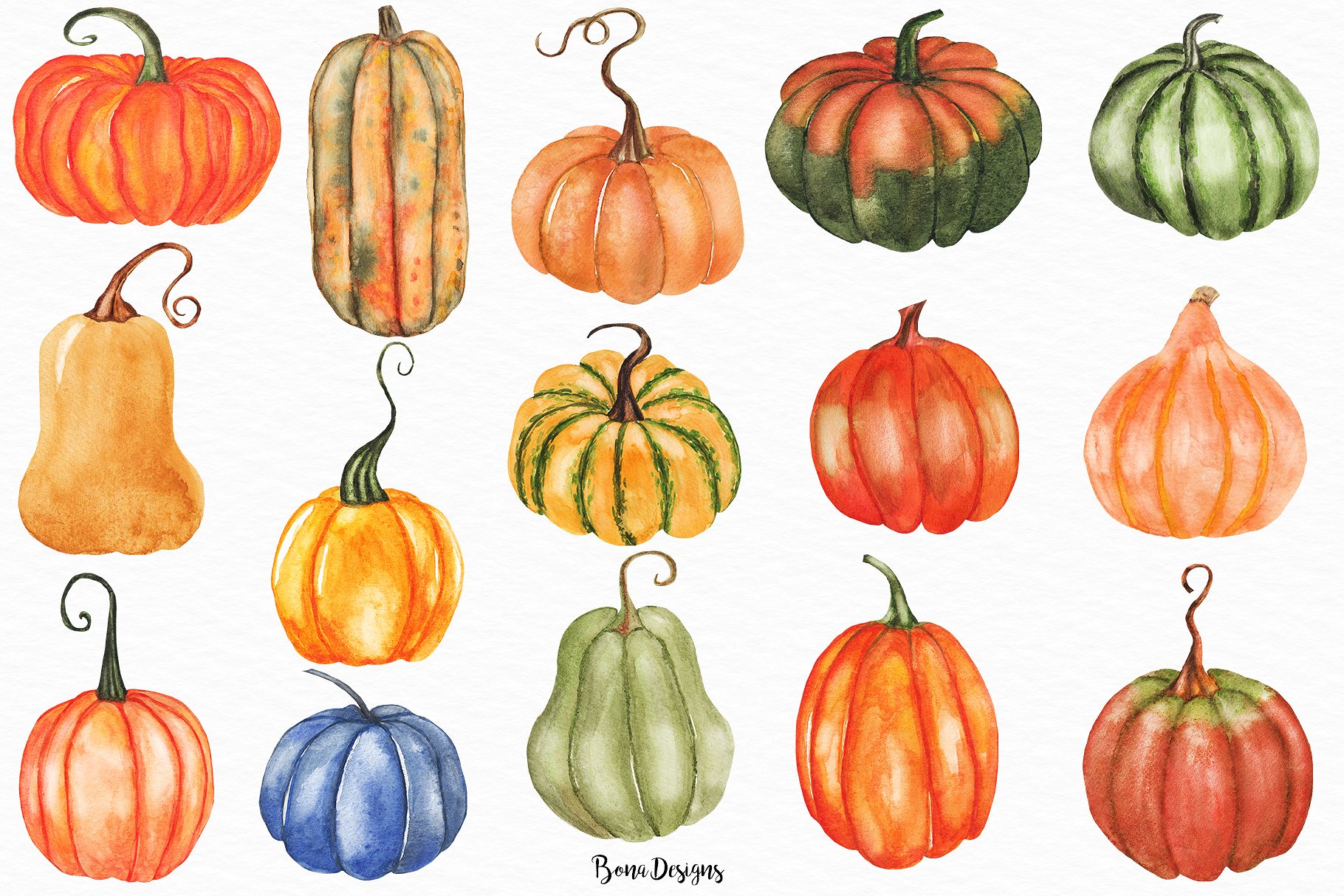 1820x1214 Watercolor Autumn Pumpkin Bundle - Watercolor Pumpkin