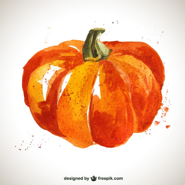 626x626 Watercolor Pumpkin Vector Free Download - Watercolor Pumpkin